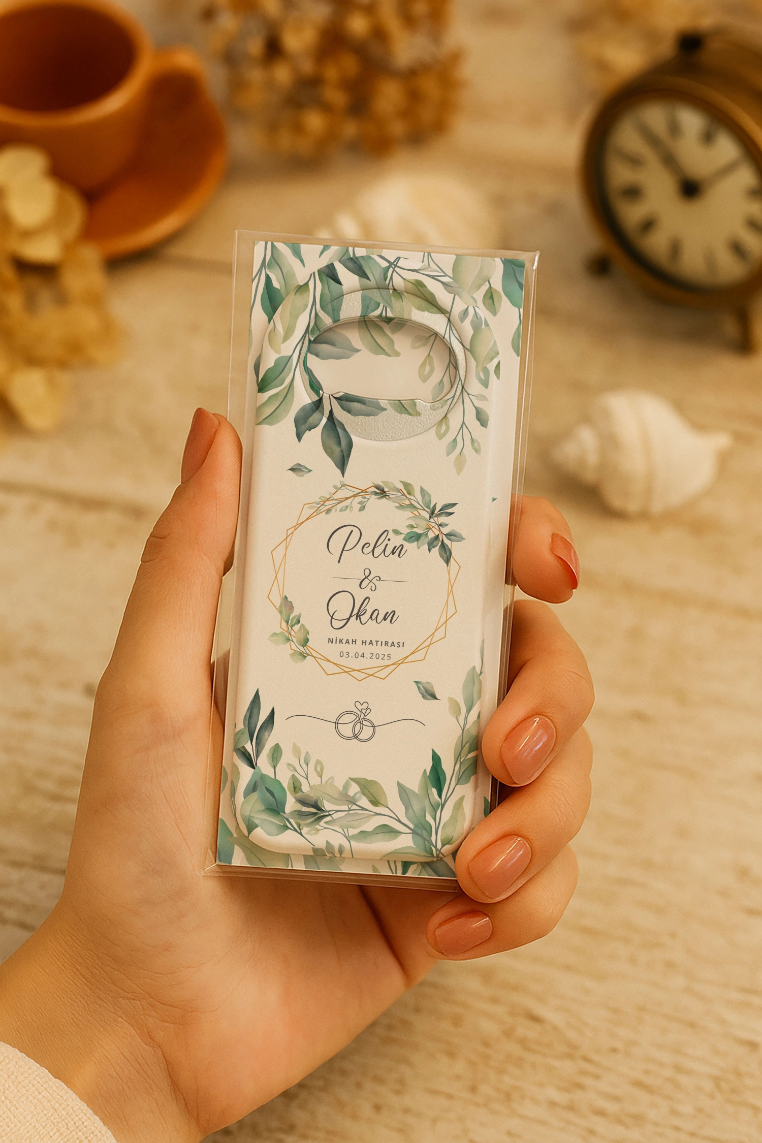 Söz Nişan Kına Nikah Düğün Hatırası Kartlı Uzun Açacak Magnet