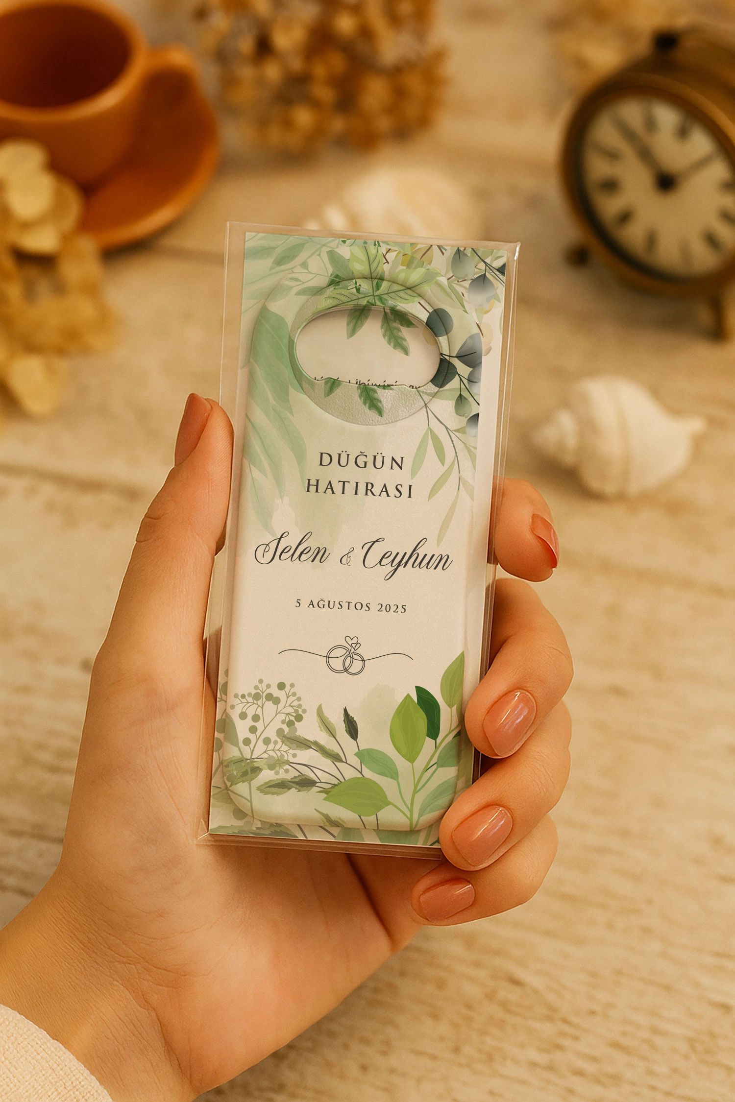 Söz Nişan Kına Nikah Düğün Hatırası Kartlı Uzun Açacak Magnet