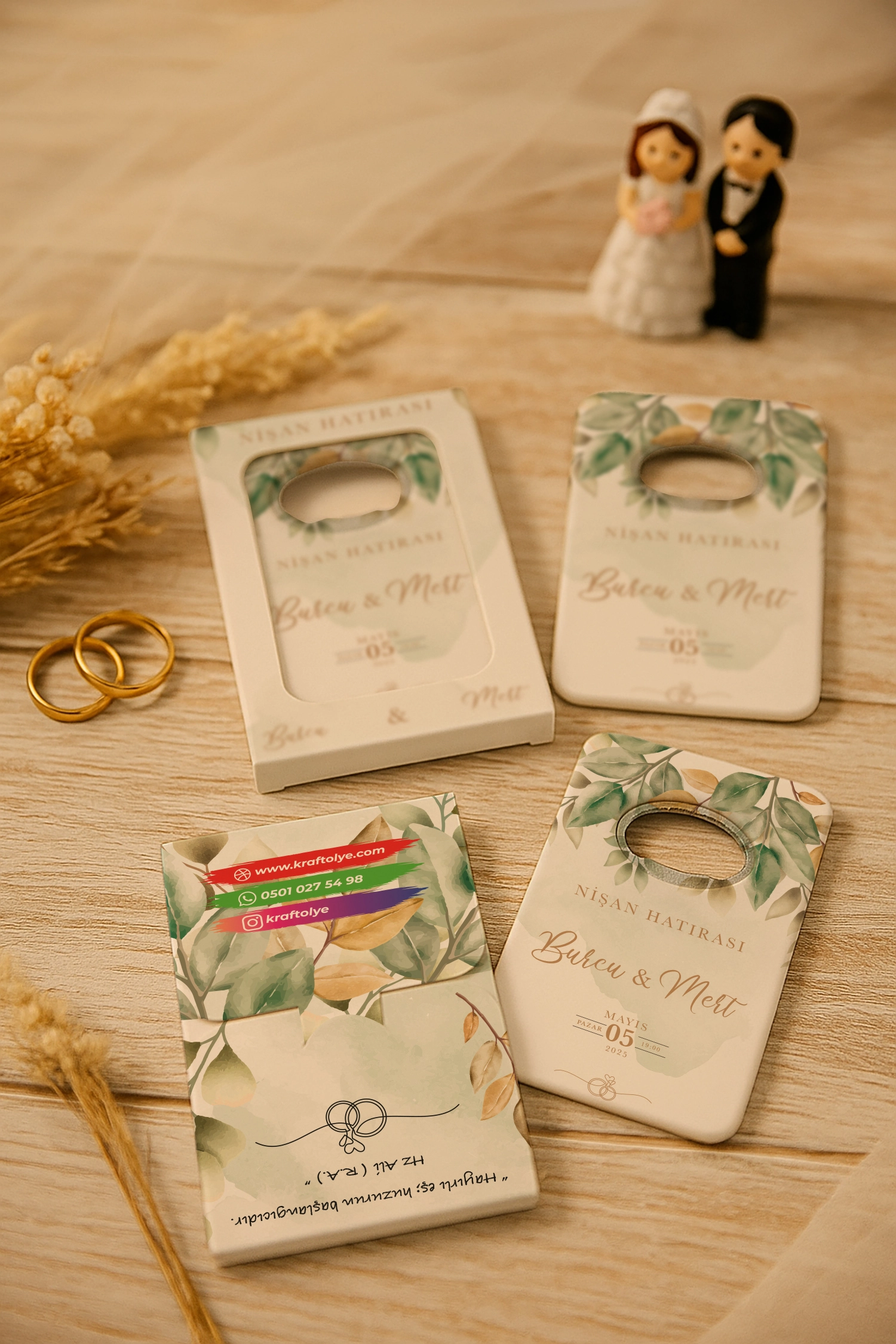 Nişan Nikah Düğün Hatırası Kutulu Açacak Magnet