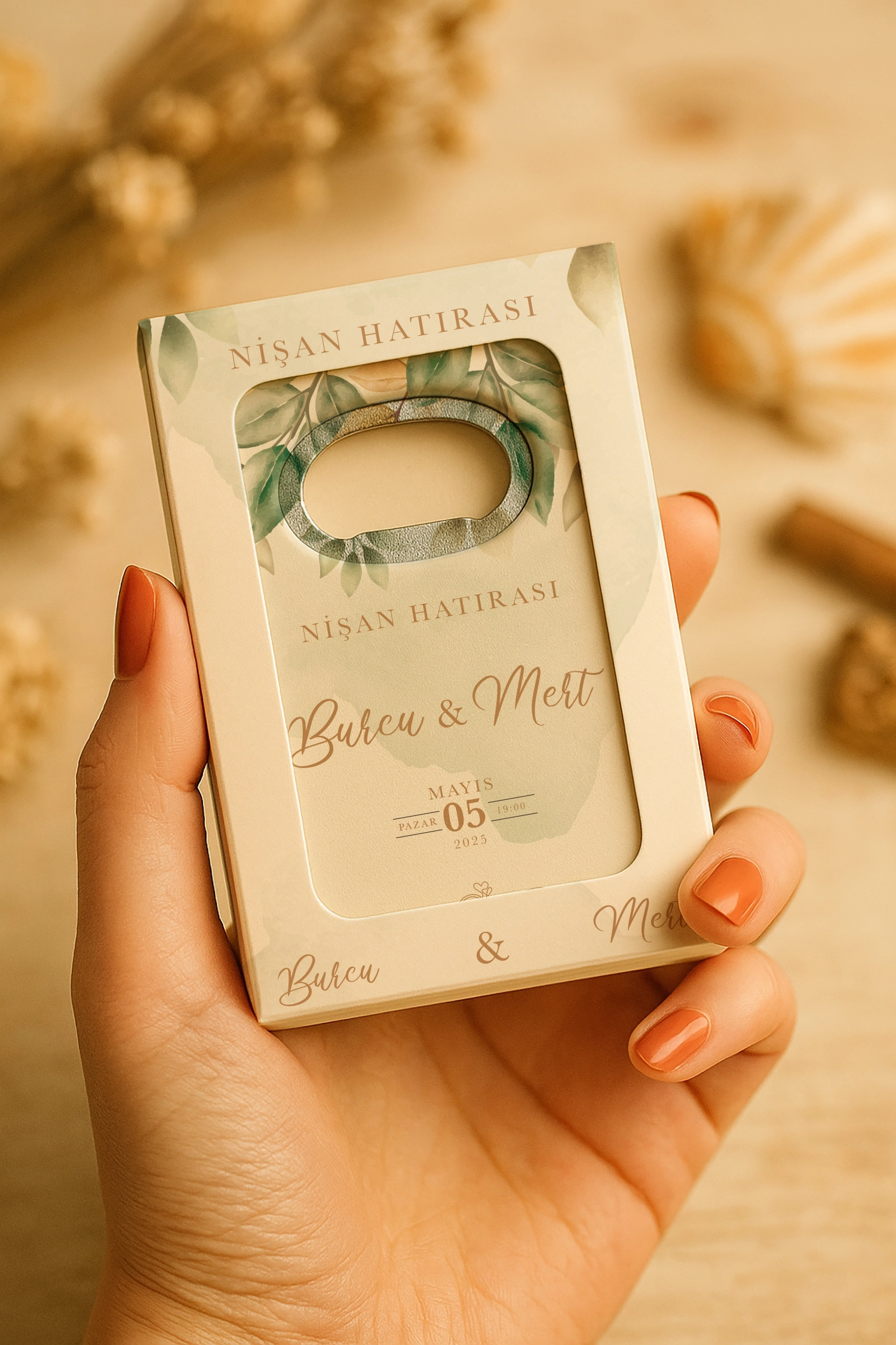 Nişan Nikah Düğün Hatırası Kutulu Açacak Magnet