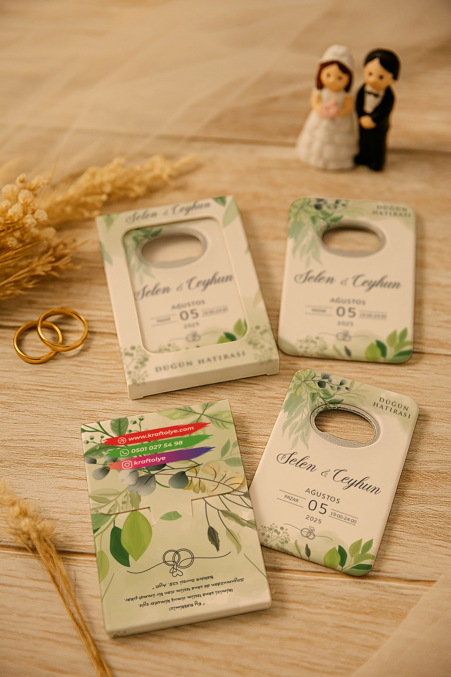 Nişan Nikah Düğün Hatırası Kutulu Açacak Magnet