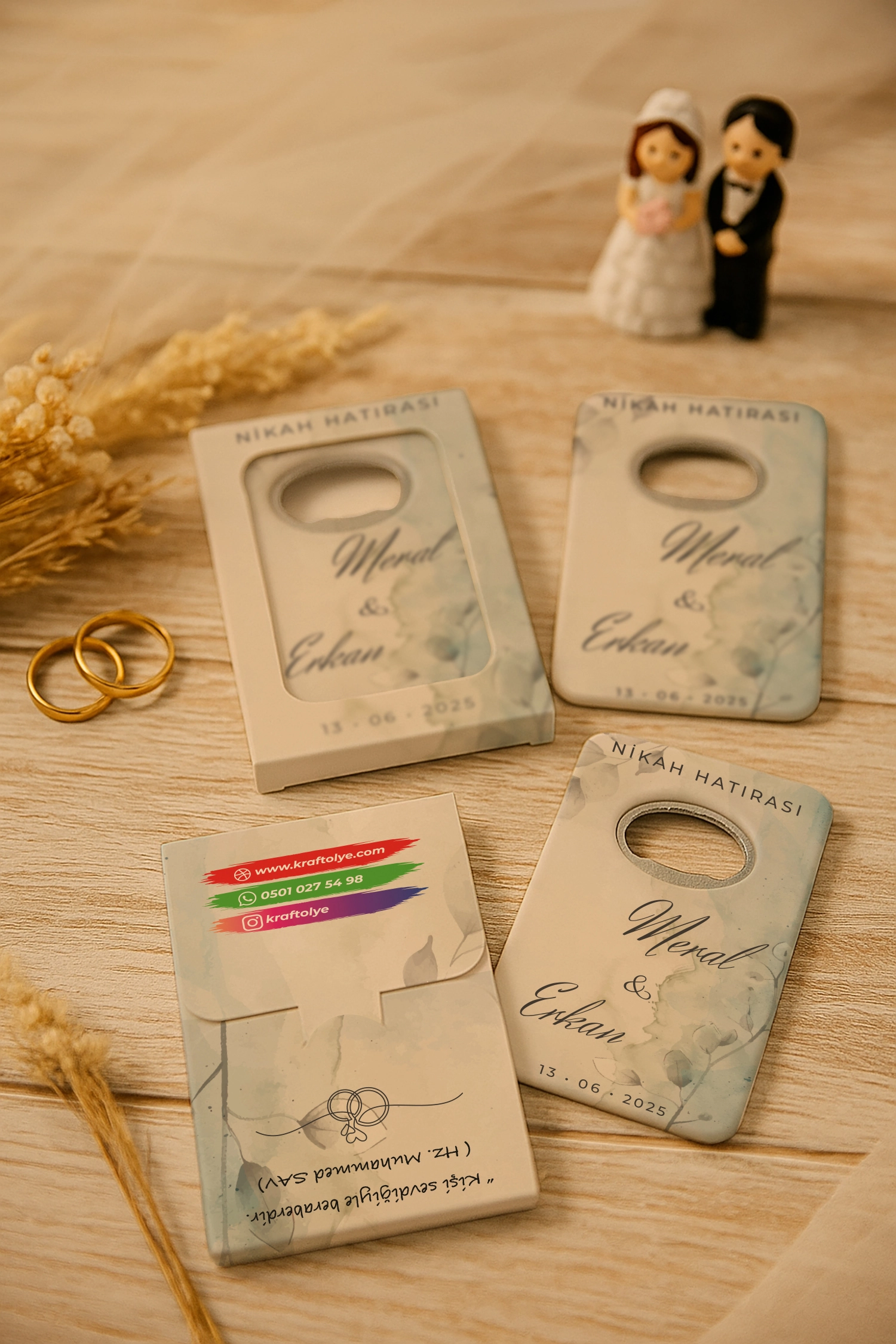 Nişan Nikah Düğün Hatırası Kutulu Açacak Magnet