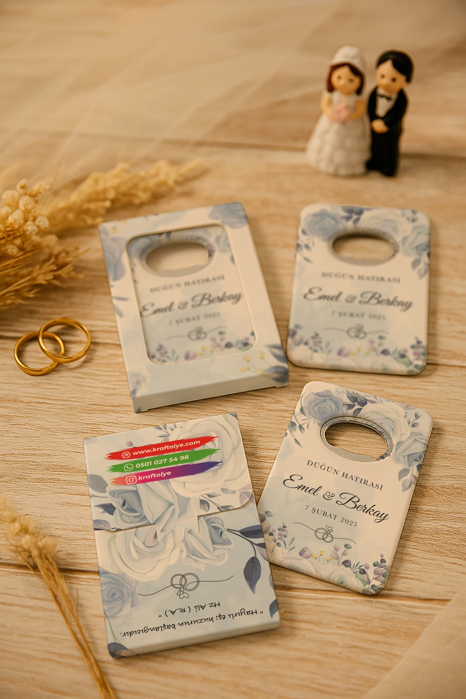 Nişan Nikah Düğün Hatırası Kutulu Açacak Magnet