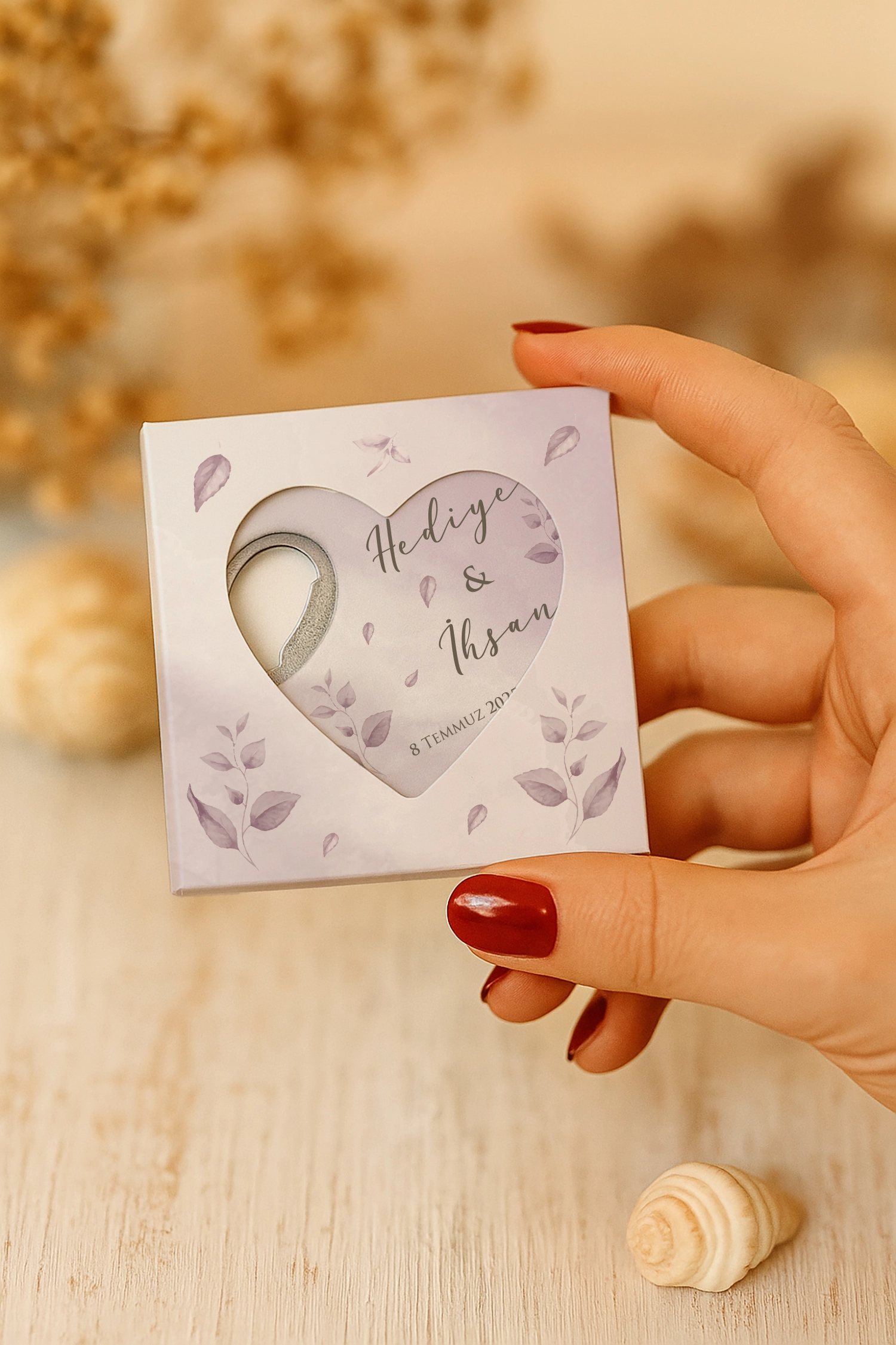 Nişan Nikah Düğün Hatırası Kutulu Açacak Magnet