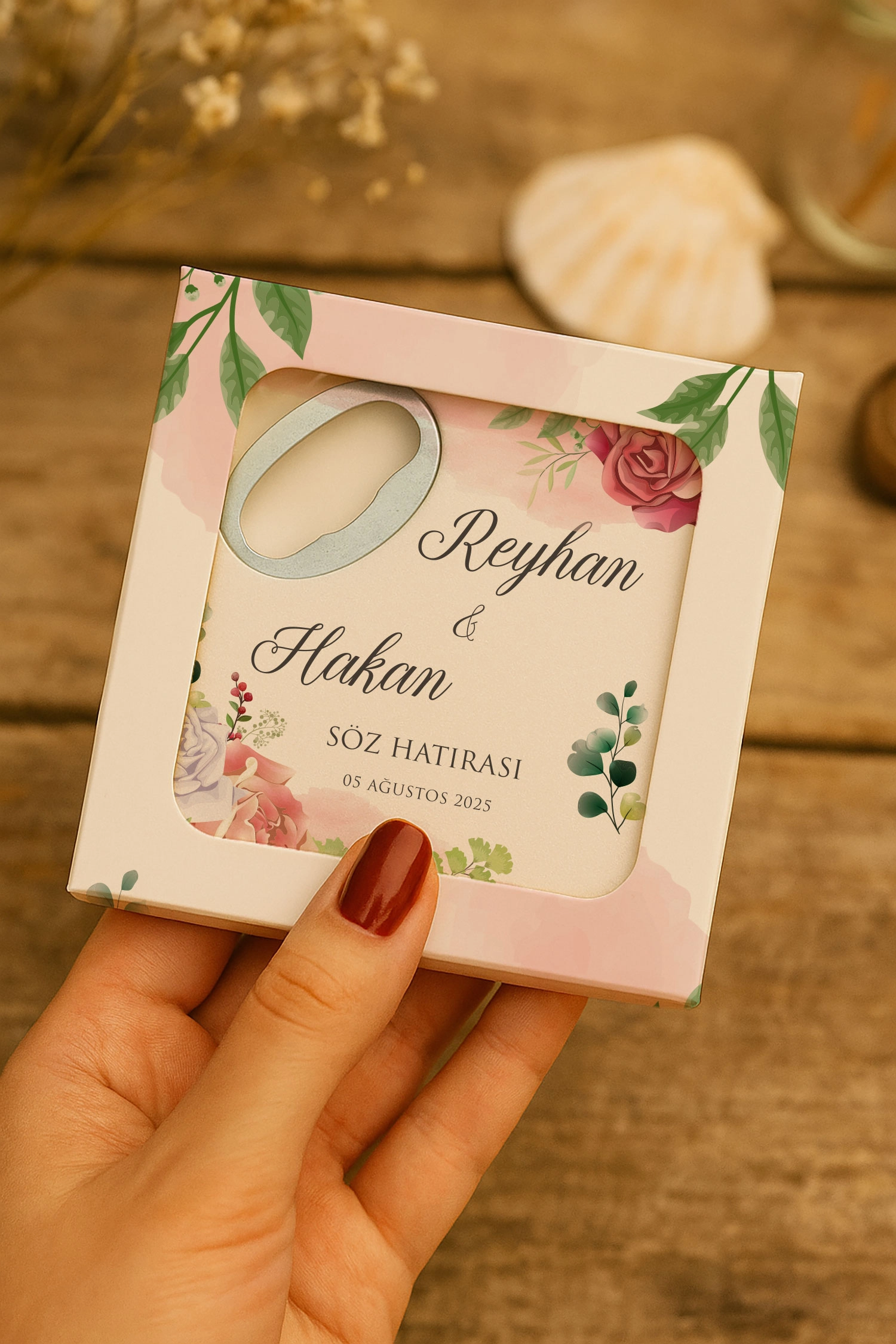 Nişan Nikah Düğün Hatırası Kutulu Açacak Magnet