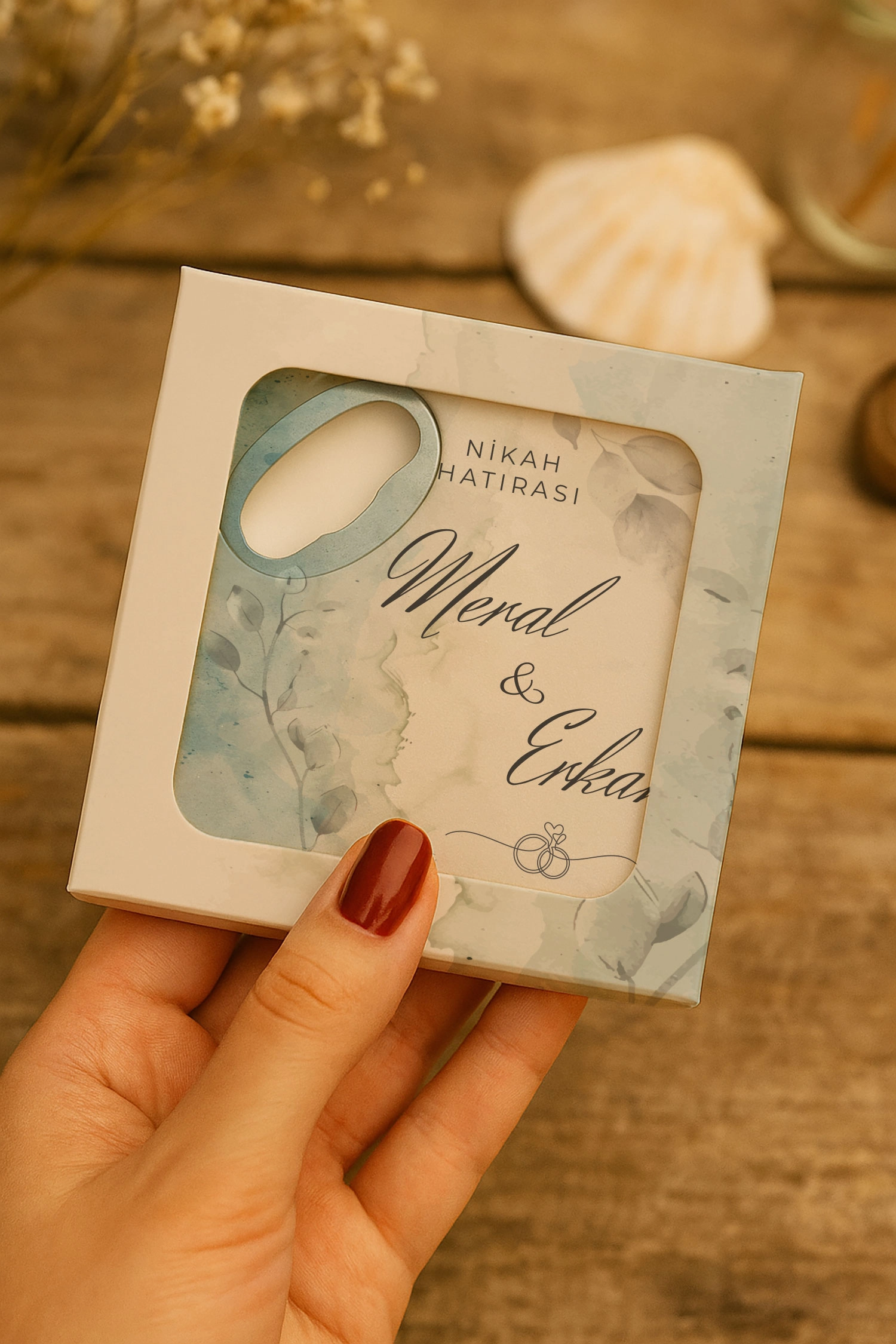Nişan Nikah Düğün Hatırası Kutulu Açacak Magnet