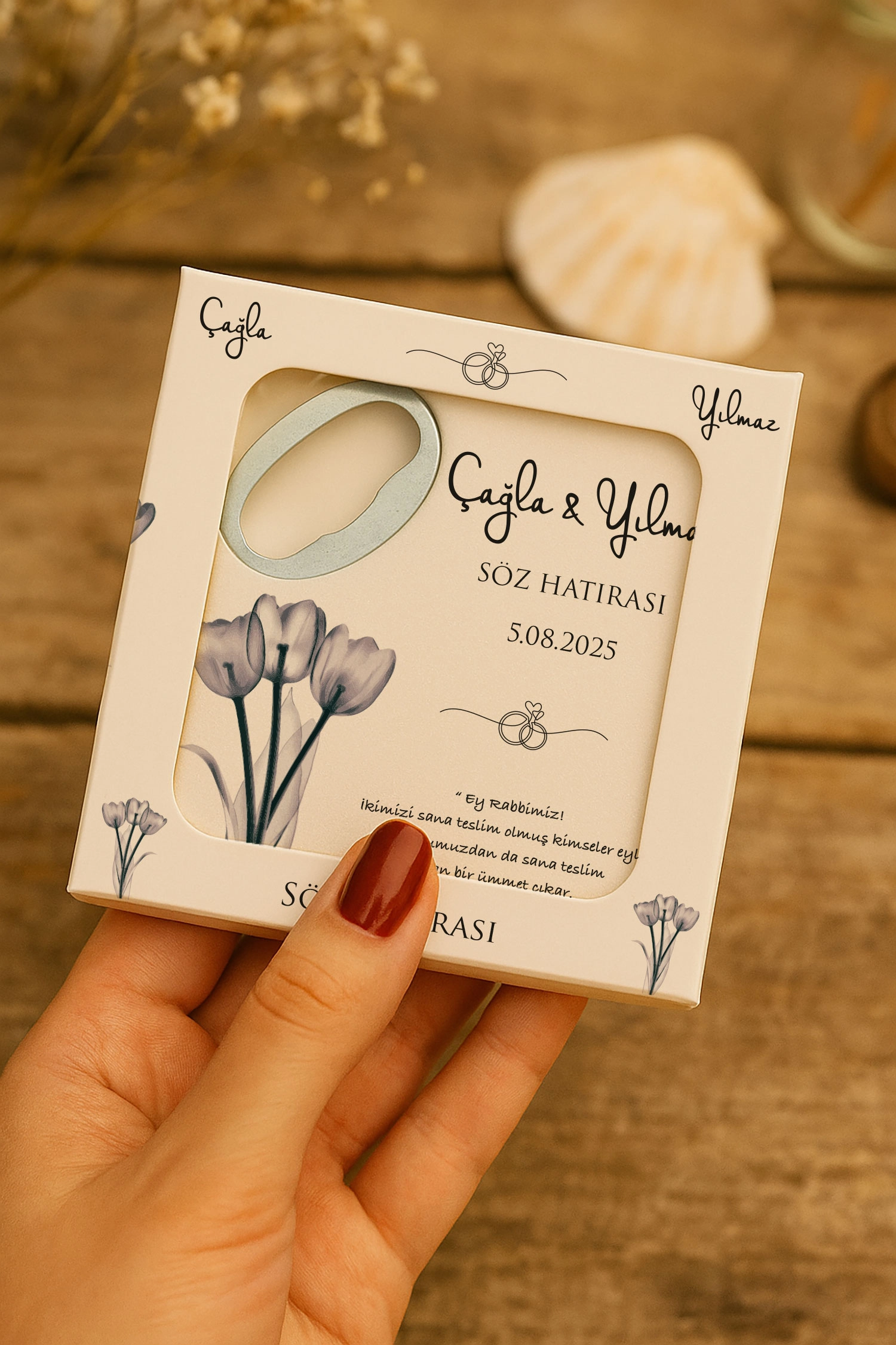 Nişan Nikah Düğün Hatırası Kutulu Açacak Magnet