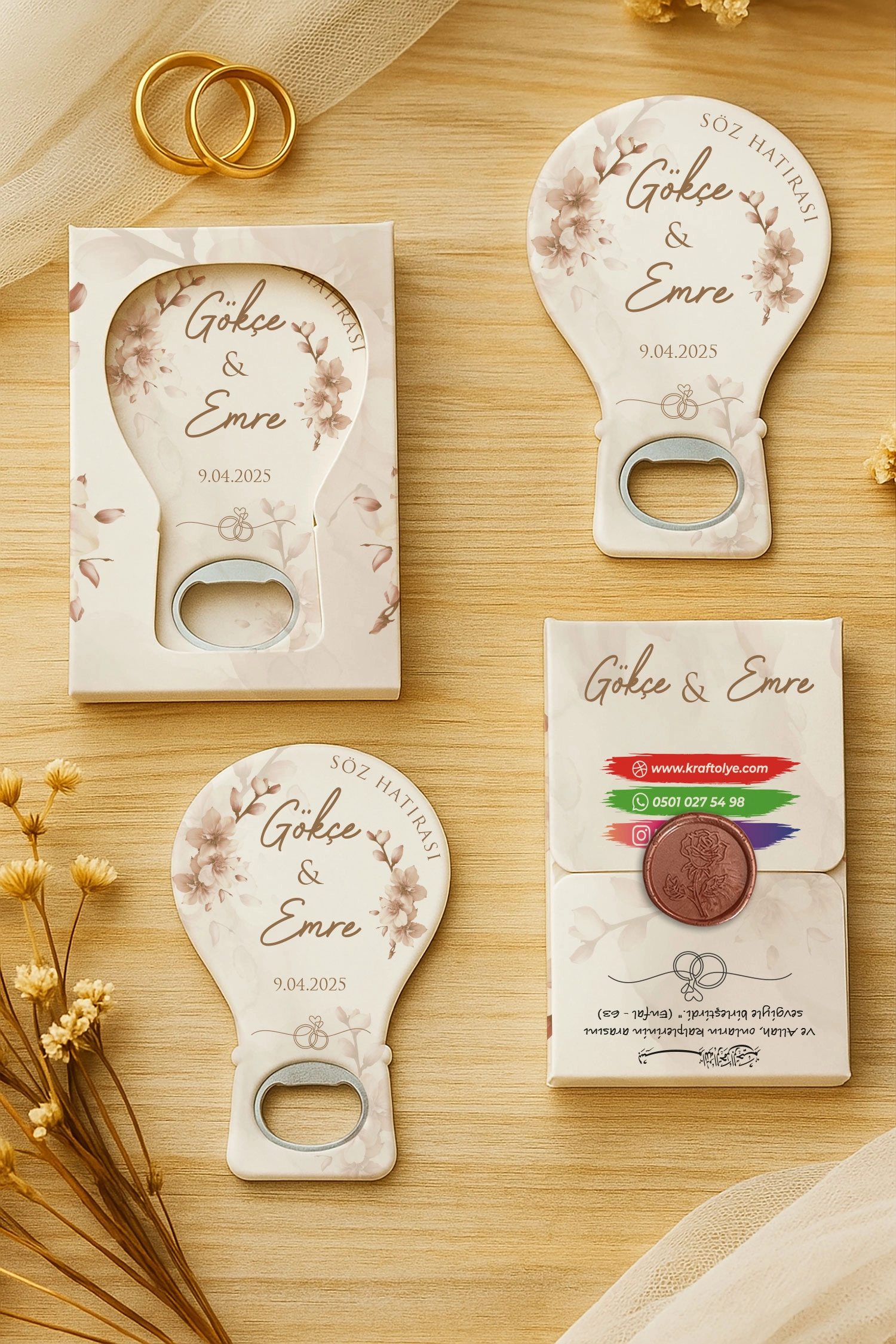 Söz Nişan Kına Nikah Düğün Hatırası Mühürlü Balon Açacak Magnet