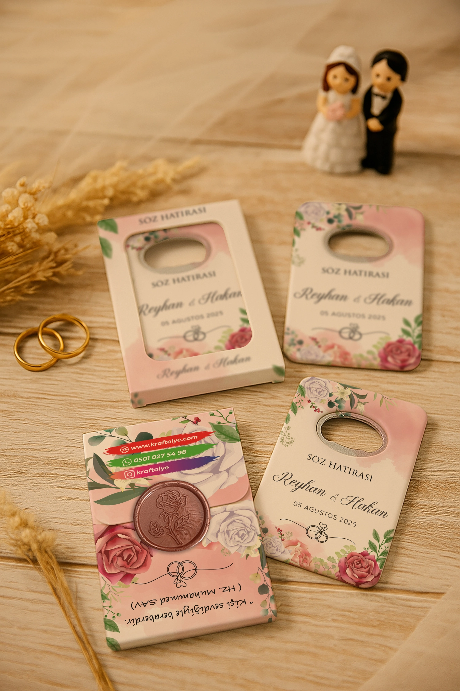 Nişan Nikah Düğün Hatırası Mühürlü Açacak Magnet