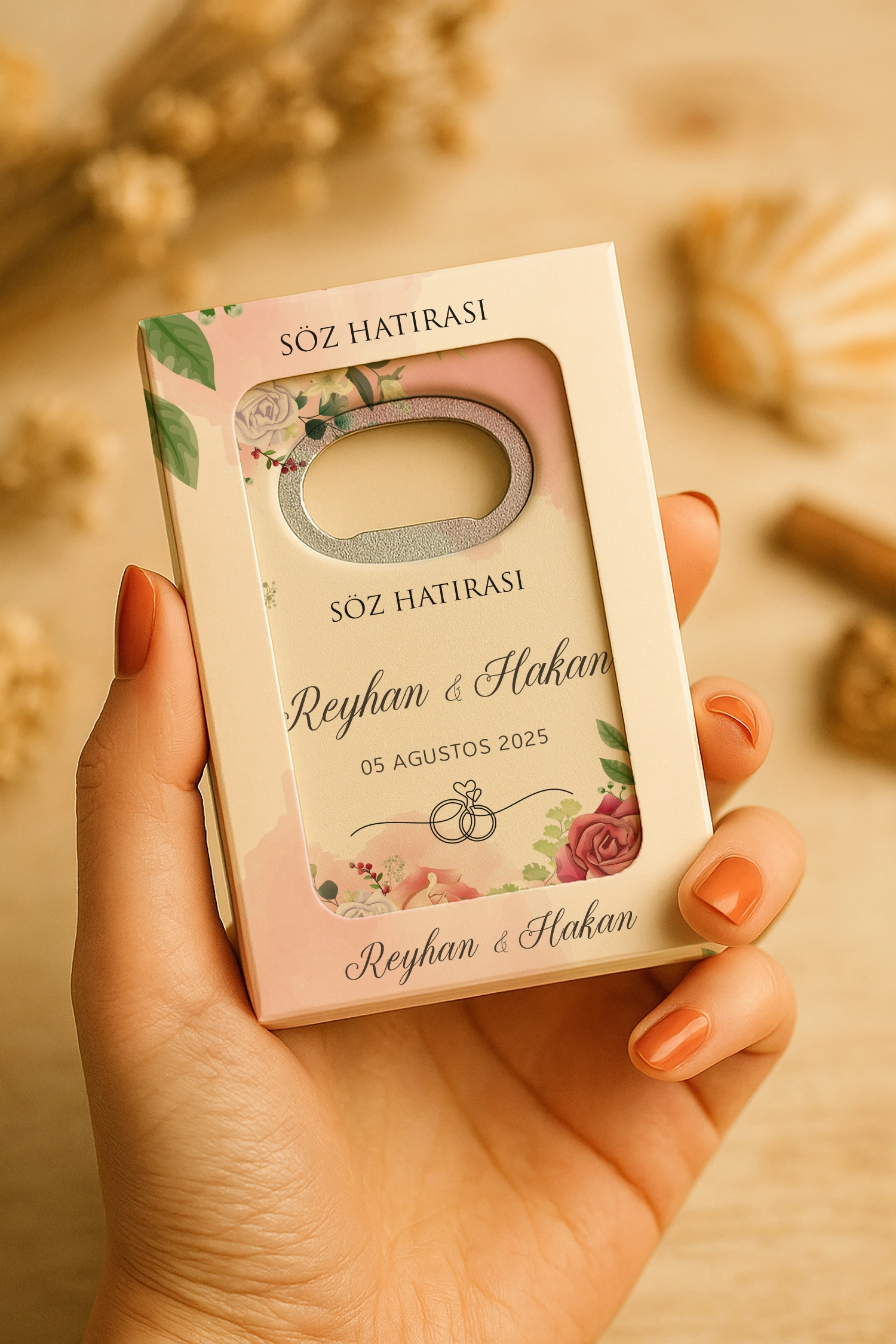 Nişan Nikah Düğün Hatırası Mühürlü Açacak Magnet