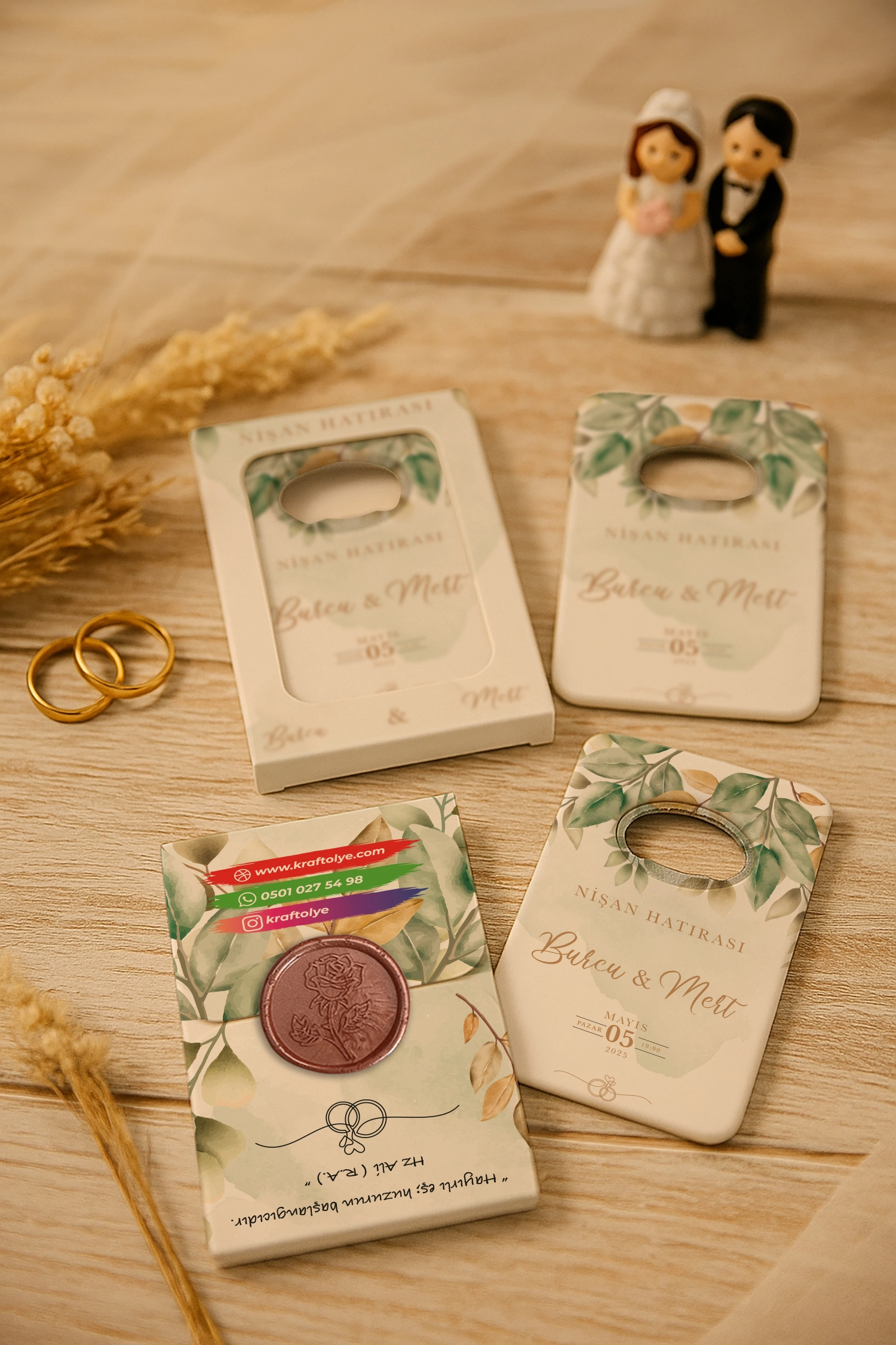 Nişan Nikah Düğün Hatırası Mühürlü Açacak Magnet