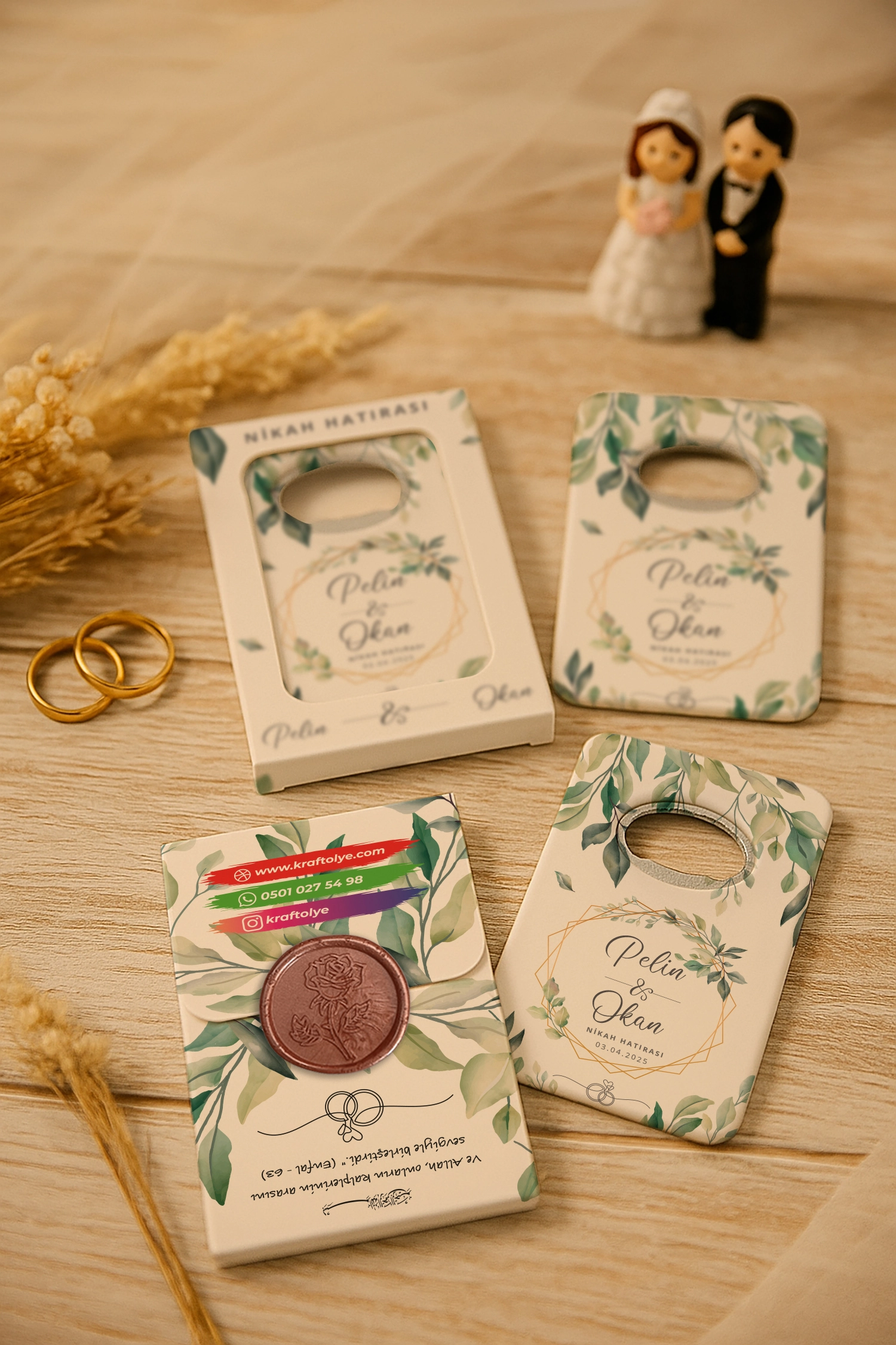 Nişan Nikah Düğün Hatırası Mühürlü Açacak Magnet