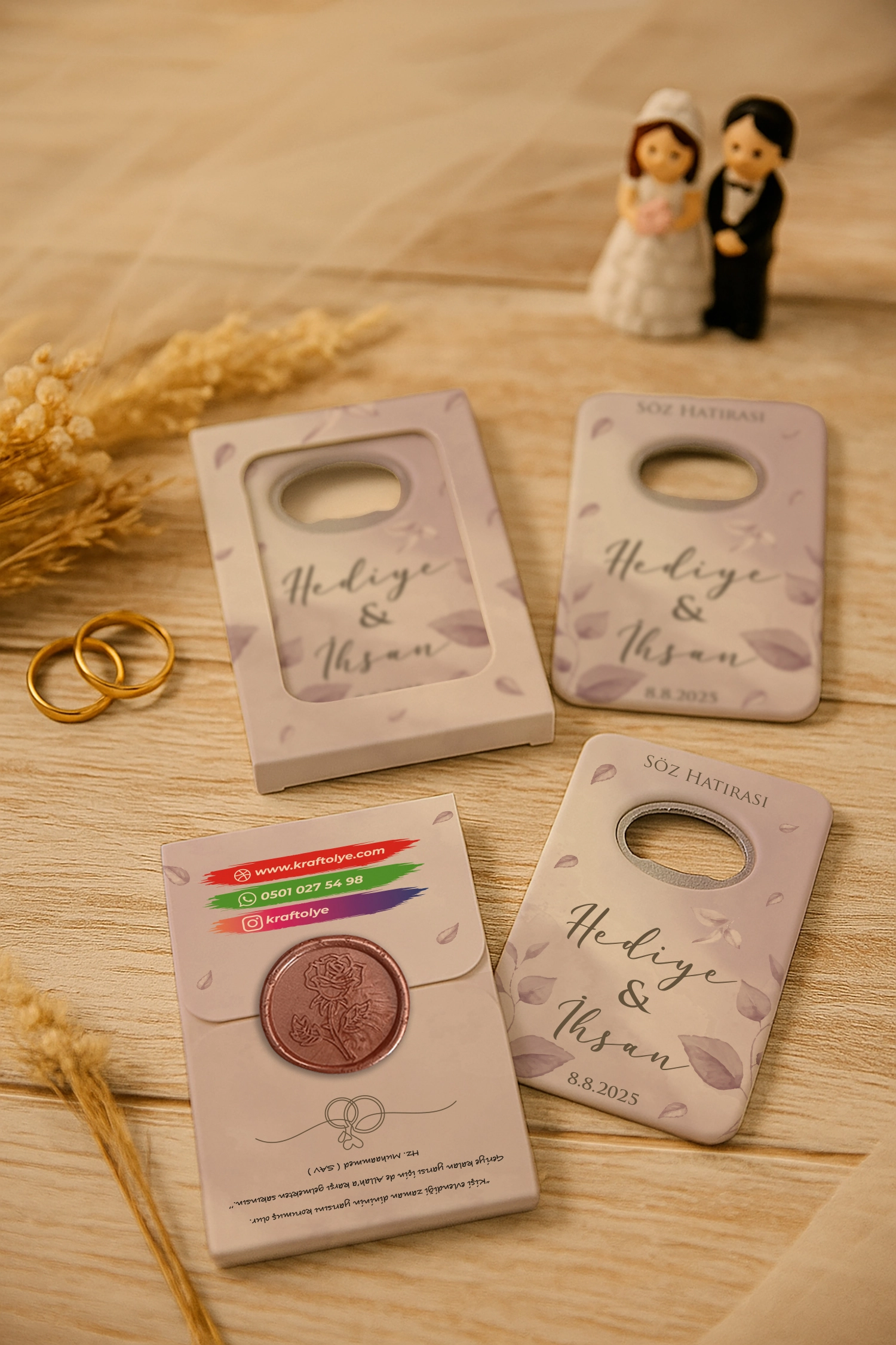 Nişan Nikah Düğün Hatırası Mühürlü Açacak Magnet