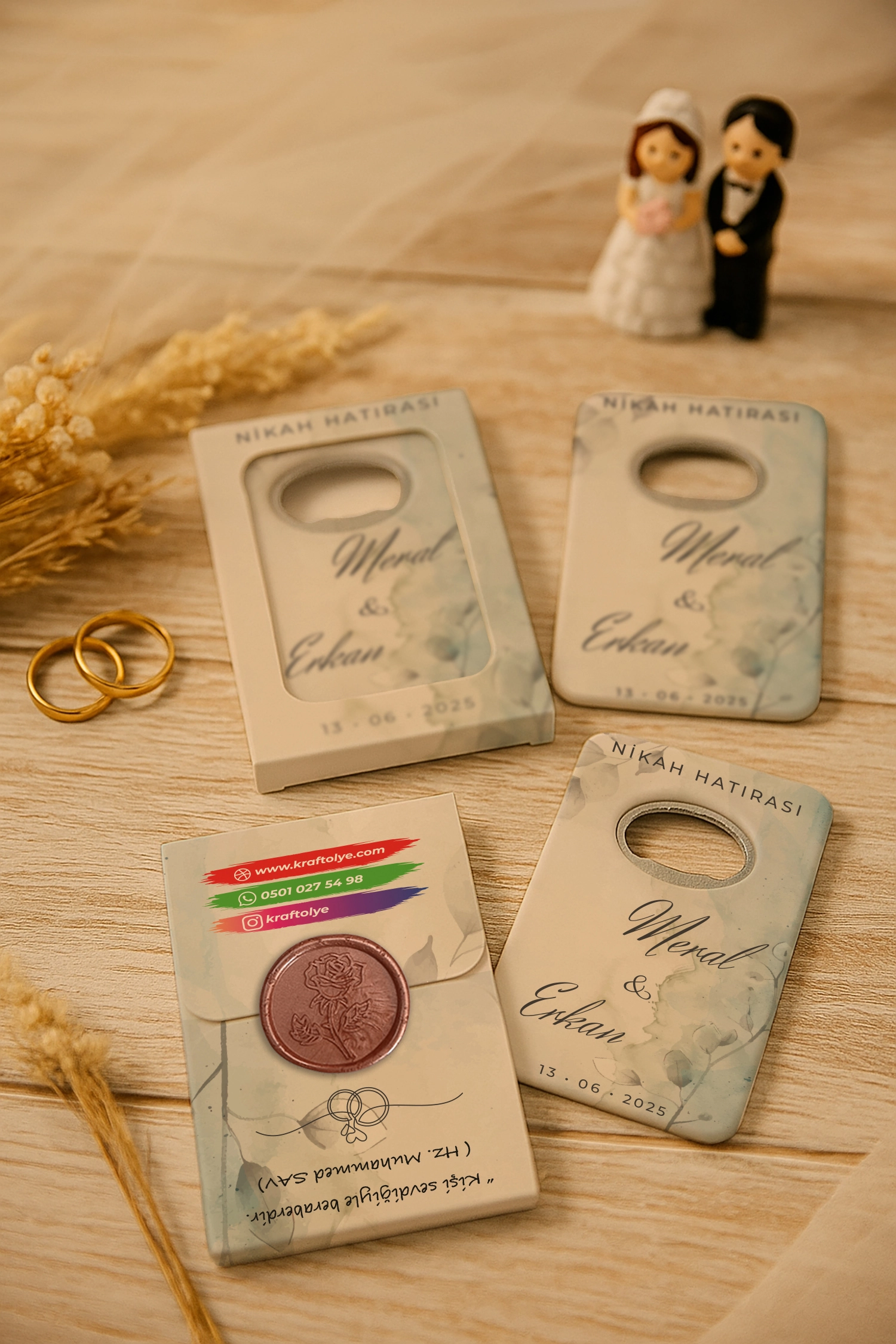 Nişan Nikah Düğün Hatırası Mühürlü Açacak Magnet