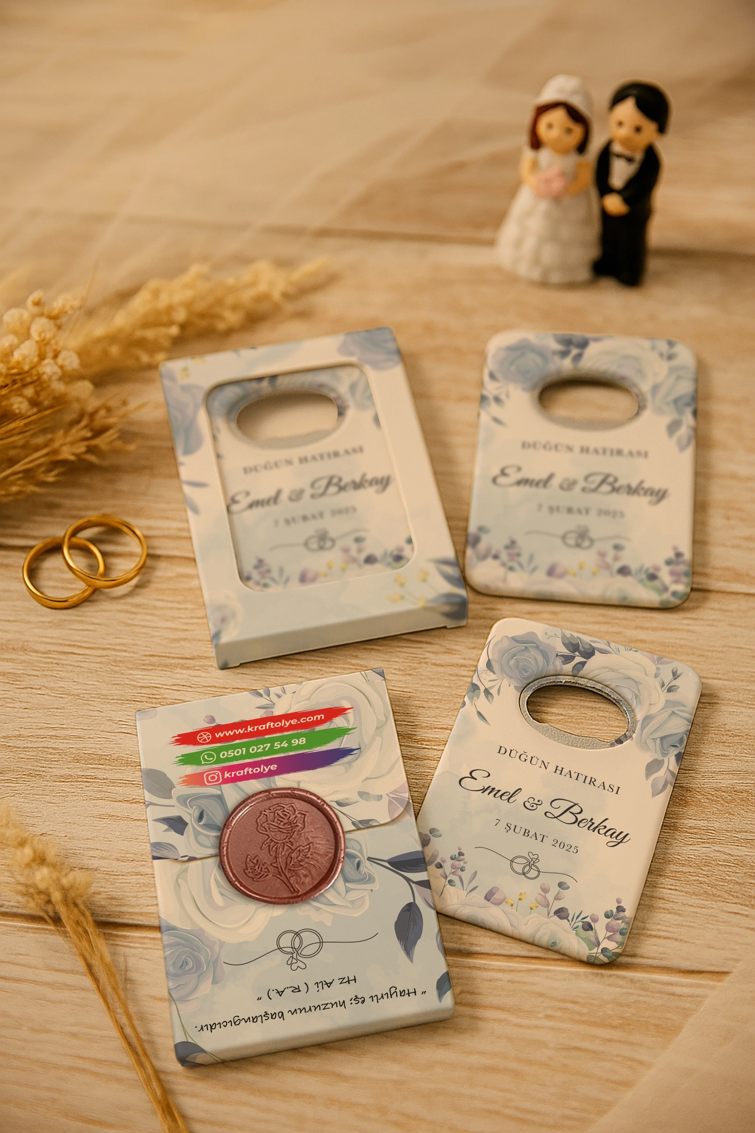 Nişan Nikah Düğün Hatırası Mühürlü Açacak Magnet