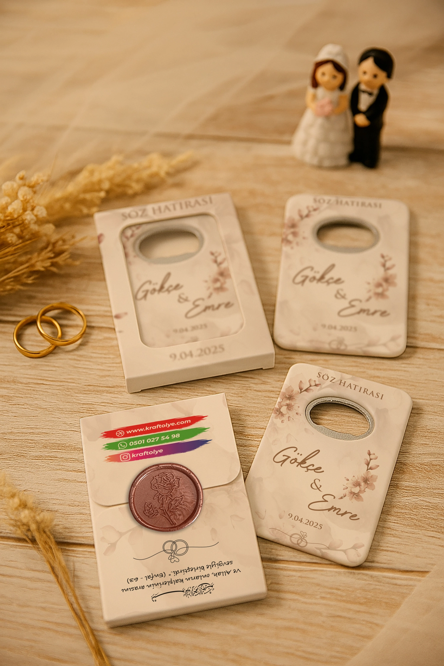 Nişan Nikah Düğün Hatırası Mühürlü Açacak Magnet