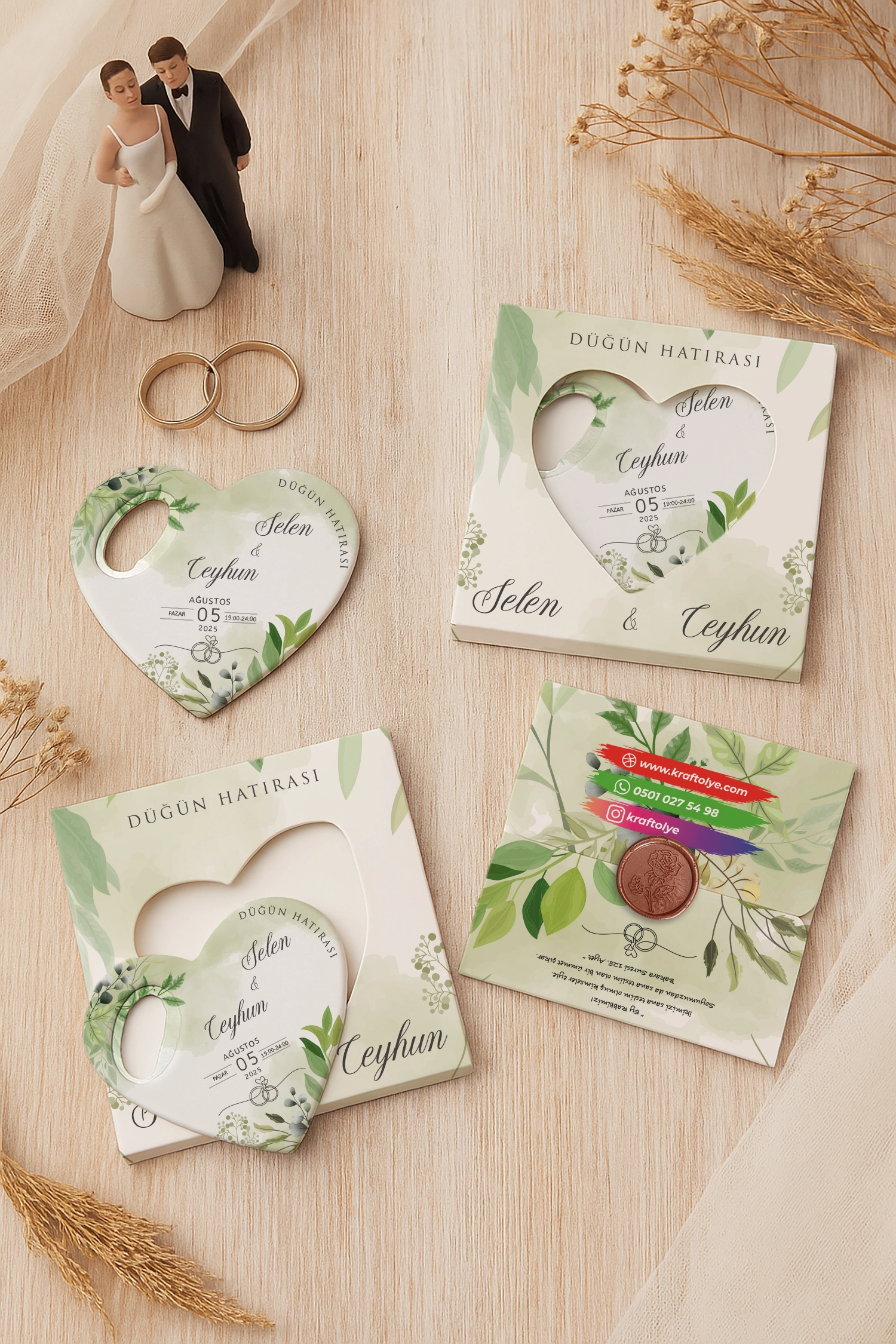 Nişan Nikah Düğün Hatırası Mühürlü Kalp Açacak Magnet
