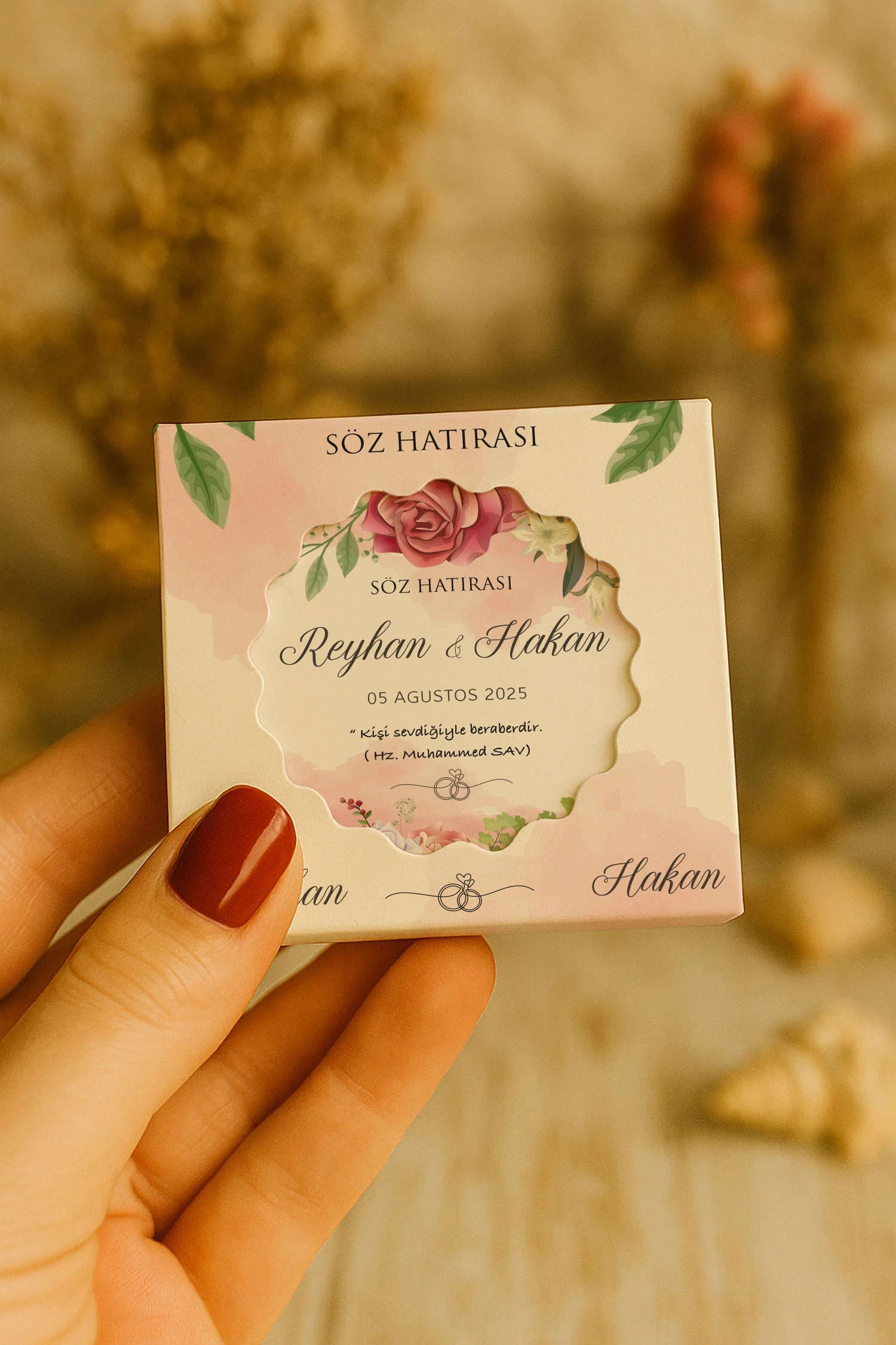 Söz Nişan Kına Nikah Düğün Hatırası Mühürlü Kapak Açacak Magnet