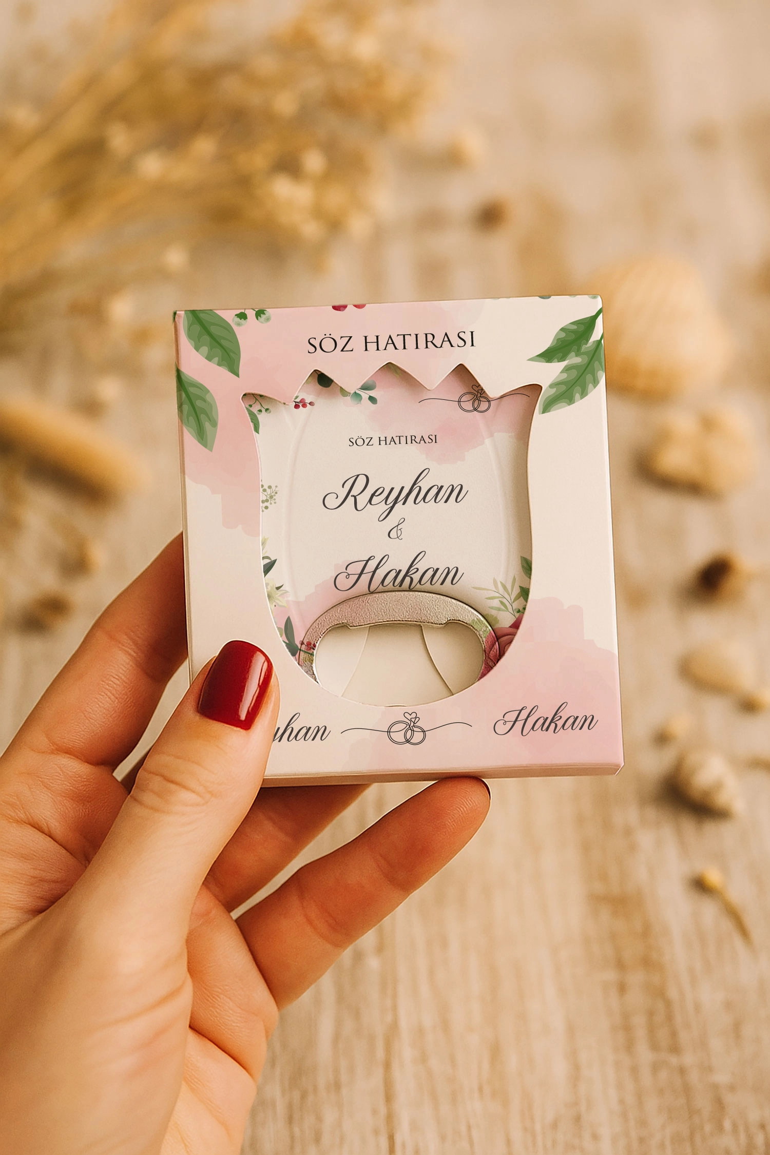 Söz Nişan Kına Nikah Düğün Hatırası Mühürlü Lale Açacak Magnet