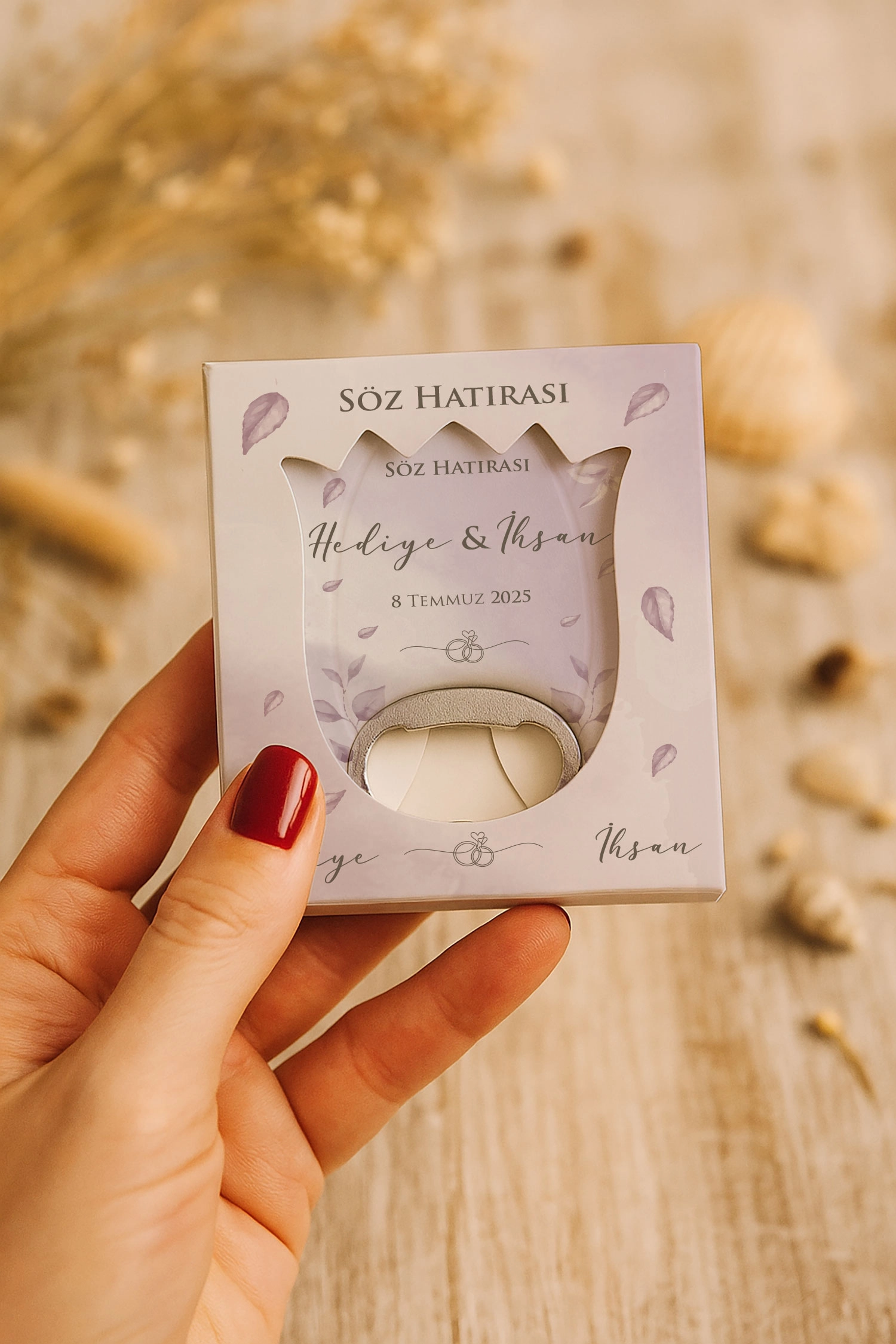 Söz Nişan Kına Nikah Düğün Hatırası Mühürlü Lale Açacak Magnet