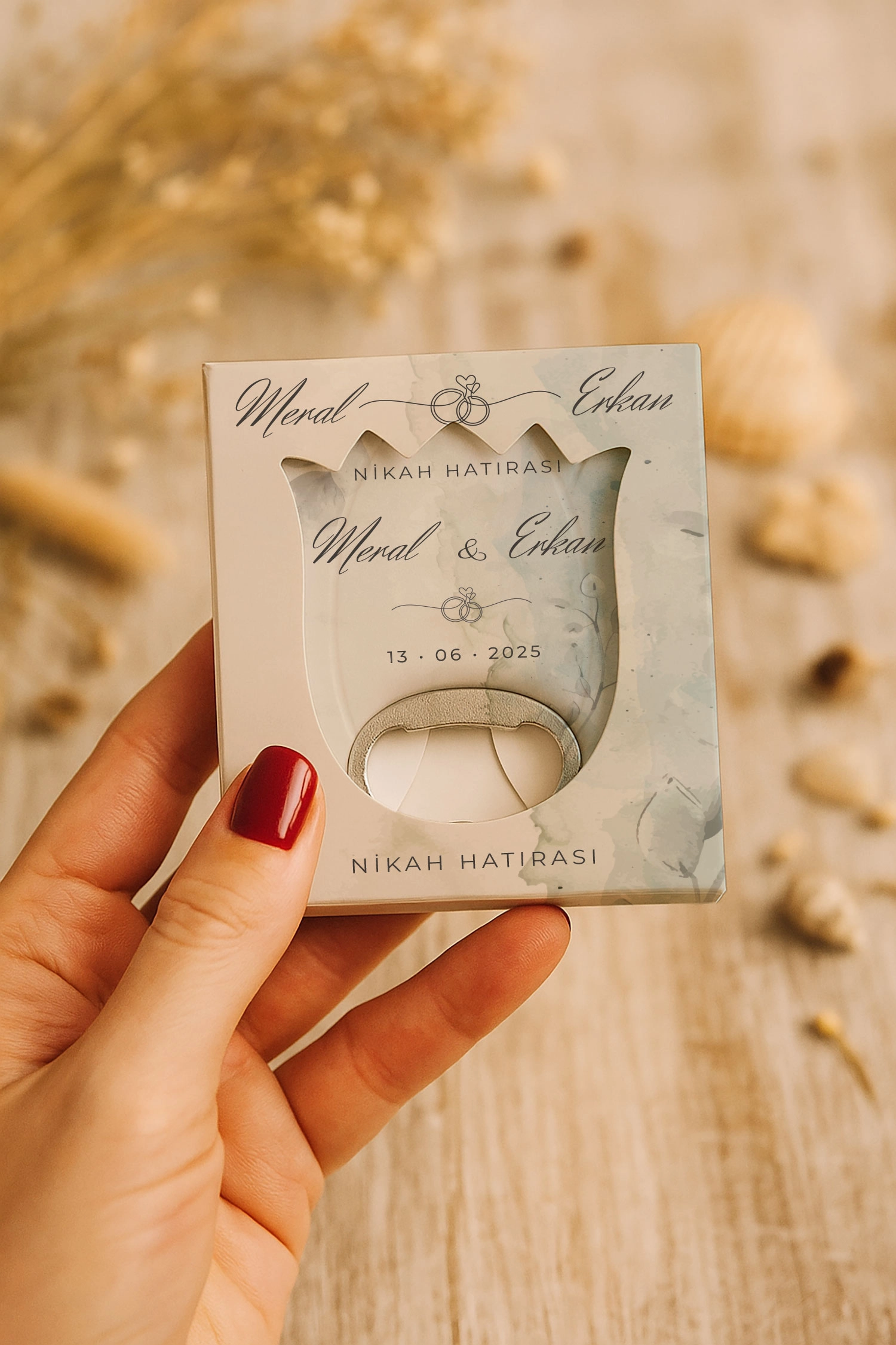 Söz Nişan Kına Nikah Düğün Hatırası Mühürlü Lale Açacak Magnet