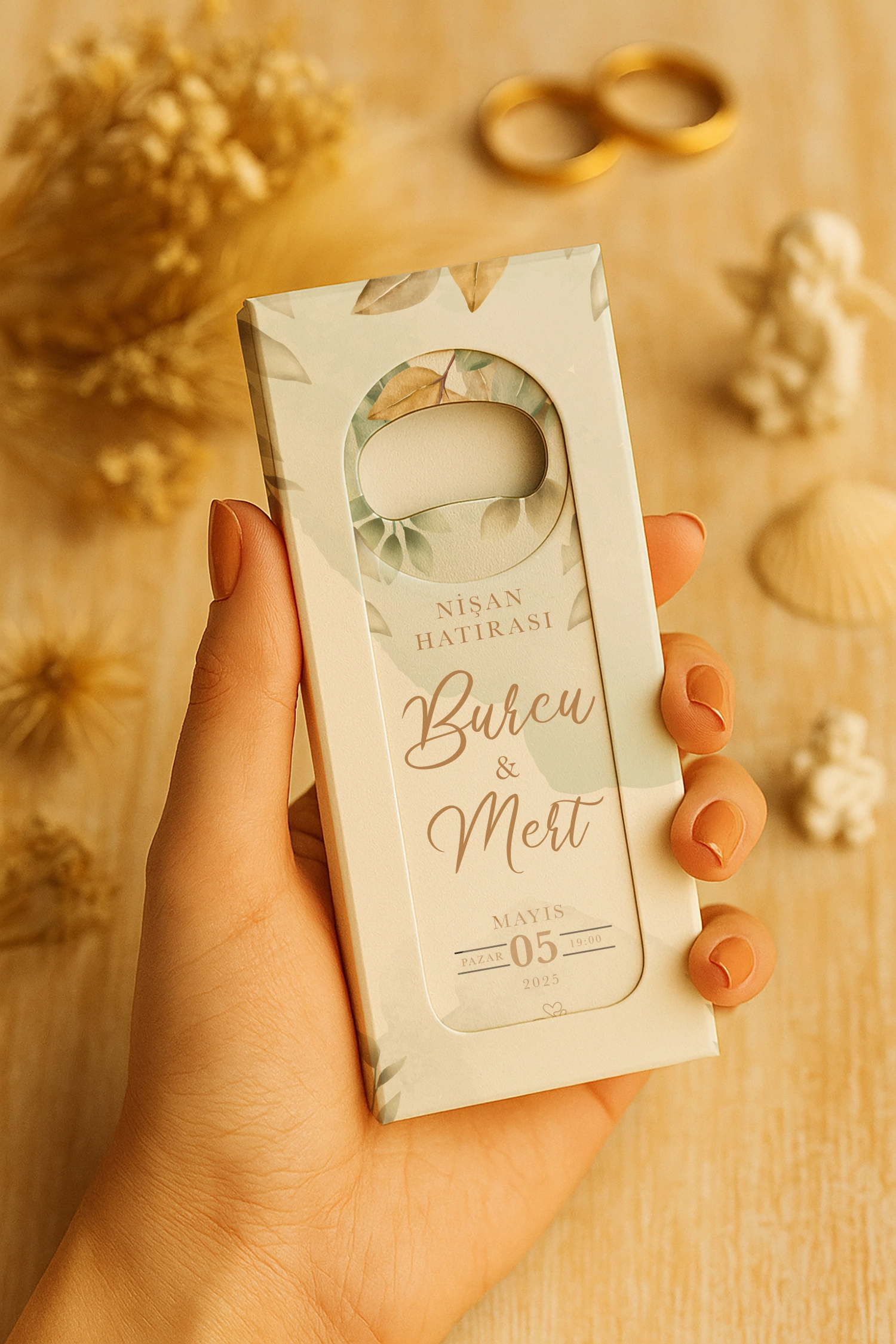 Söz Nişan Kına Nikah Düğün Hatırası Mühürlü Uzun Açacak Magnet