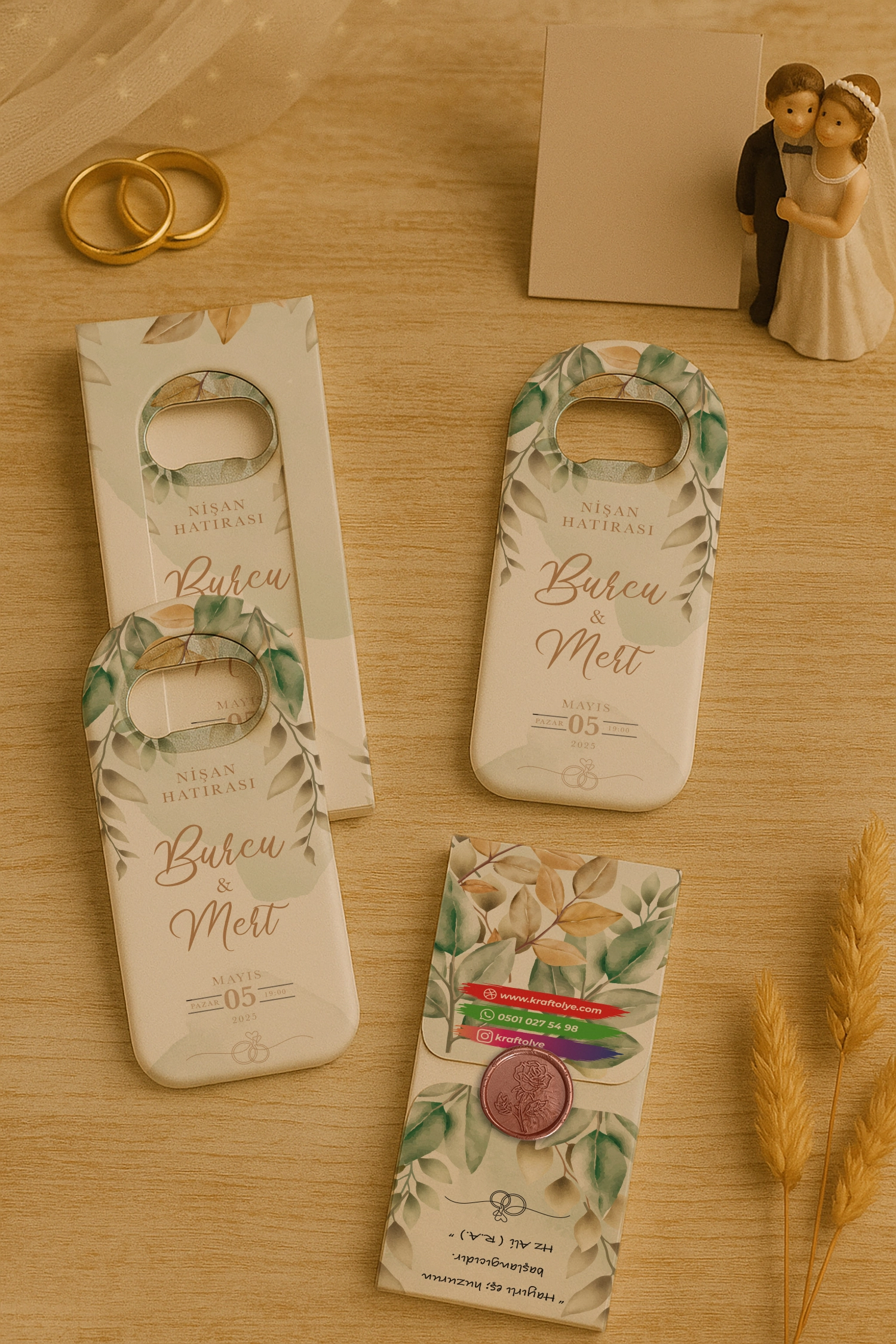 Söz Nişan Kına Nikah Düğün Hatırası Mühürlü Uzun Açacak Magnet
