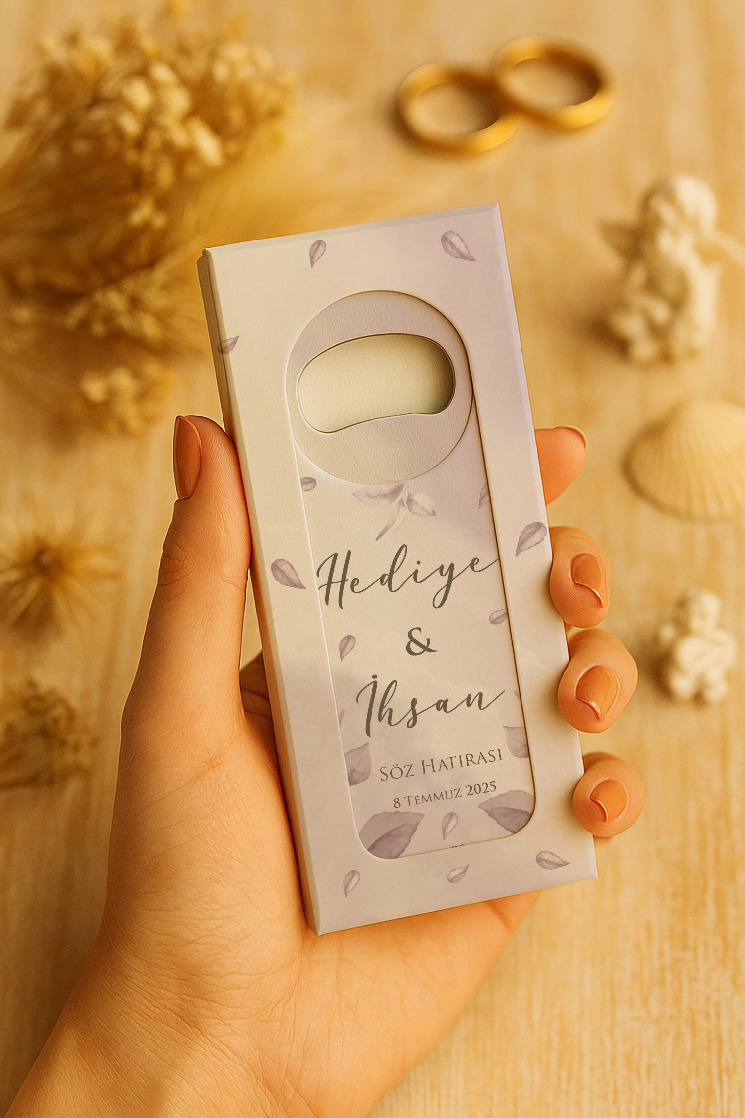 Söz Nişan Kına Nikah Düğün Hatırası Mühürlü Uzun Açacak Magnet