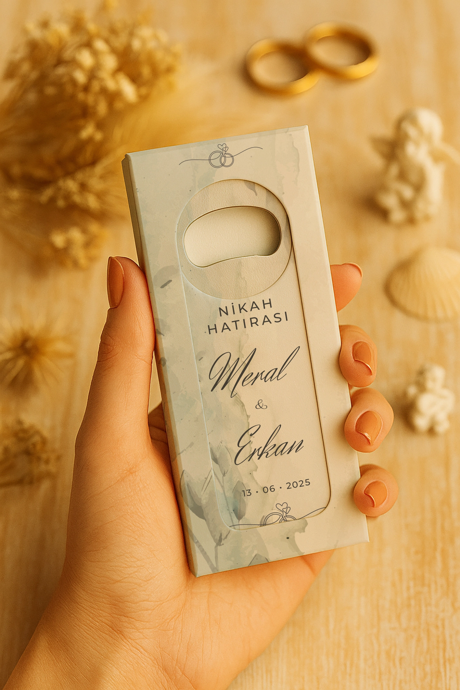 Söz Nişan Kına Nikah Düğün Hatırası Mühürlü Uzun Açacak Magnet