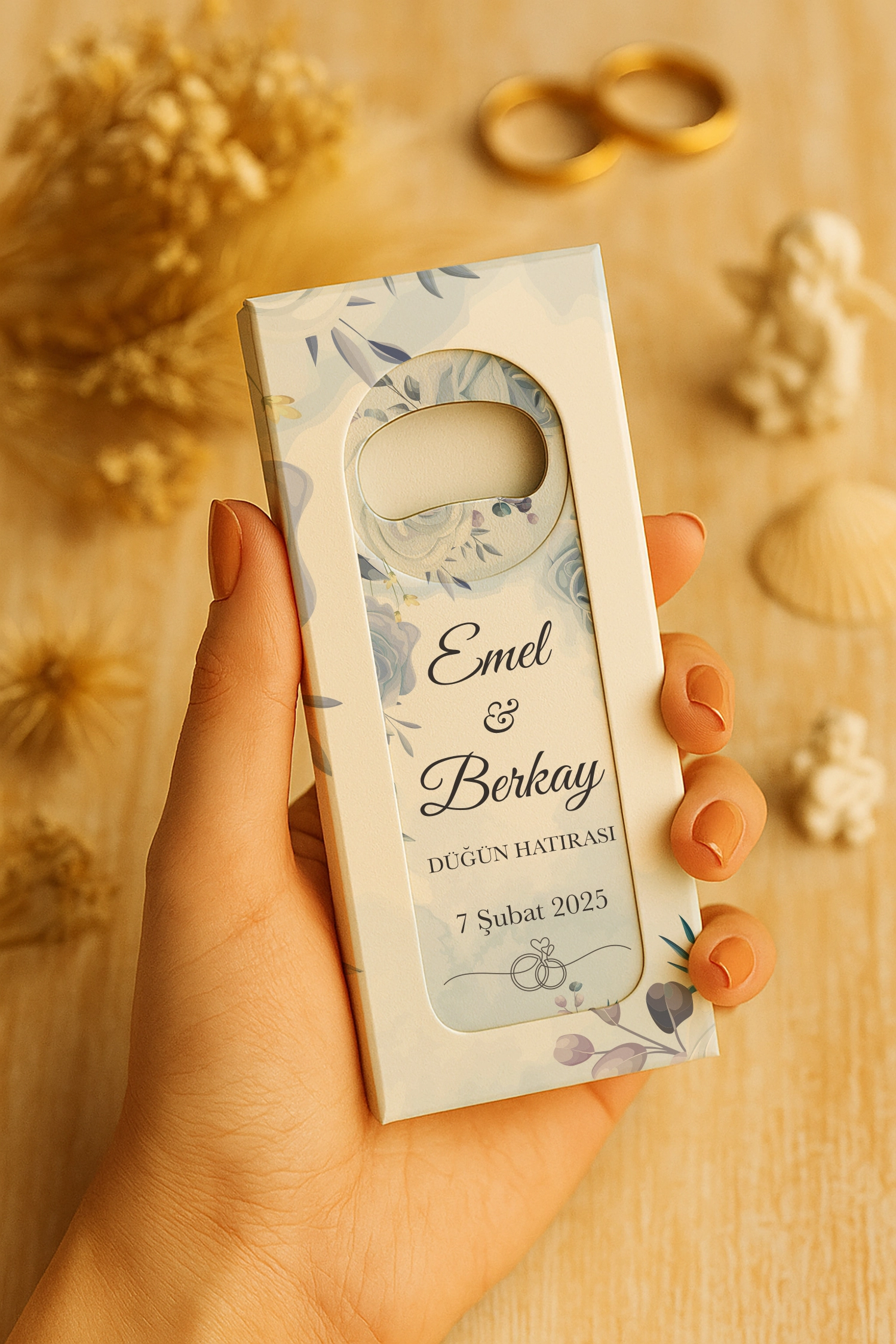 Söz Nişan Kına Nikah Düğün Hatırası Mühürlü Uzun Açacak Magnet
