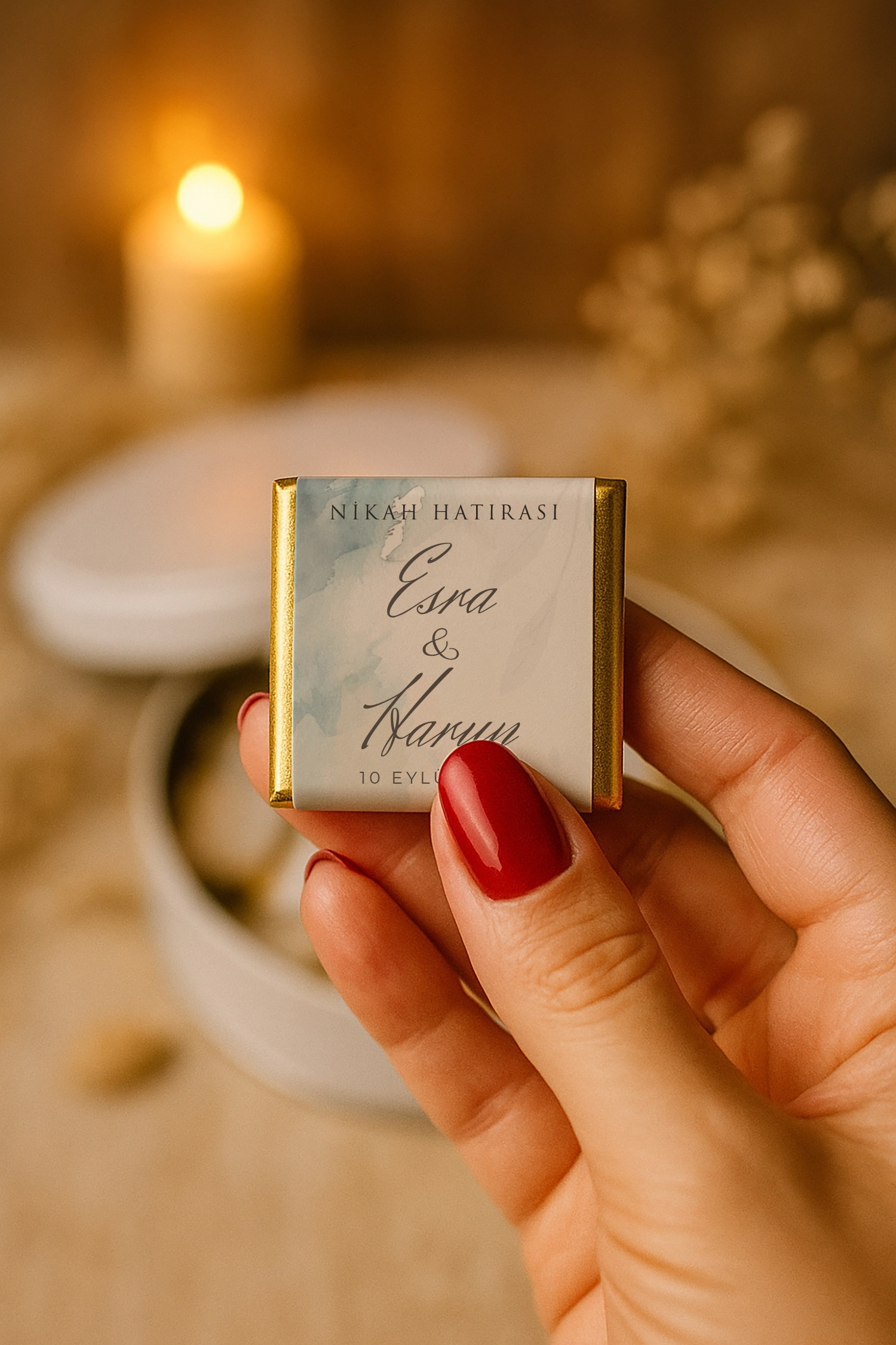 Söz Nişan Kına Nikah Düğün Hatırası Sargılı Çikolata
